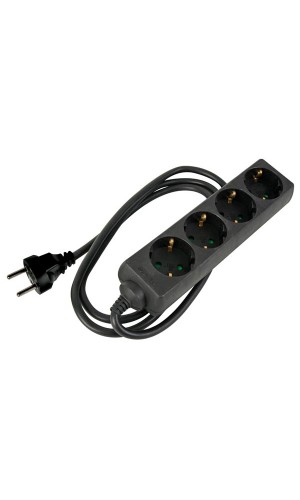 Base Mltiple, 4 Tomas sin interruptor negra