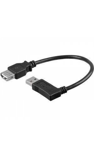 Conexión USB-A 2.0 acodado macho-hembra USB-A 2.0