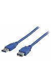 Cable plano extensión USB 3.0, USB A Macho - USB A Hembra,2 m